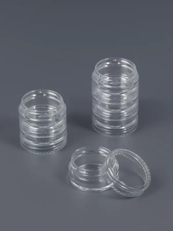 Набор баночек для мелочей, накручивающиеся, 5 мл, 6 шт., прозрачный
