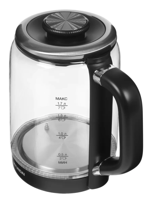 Чайник HYK-G5506 черный-серебристый, 1.7л, мощность 2200Вт