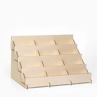 Подставка под открытки 12 ячеек по 12 см, 38.1&times;23&times;25 см, толщина 3 мм, бежевая