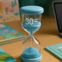 Песочные часы на 30 минут &laquo;Макарун&raquo;, 4.4&times;9.8 см, голубые