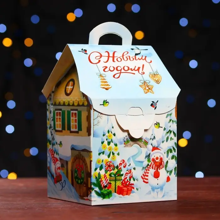 Подарочная коробка «Ярмарка» , домик 12×12×19 см