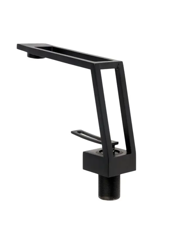 Смеситель для раковины ZEIN Z3884, однорычажный, интерьерный, высота 15 см, латунь, черный