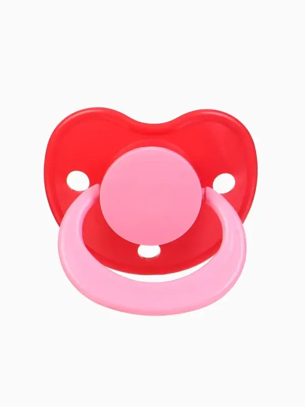 Соска - пустышка латексная ортодонтическая &laquo;Мур-мур&raquo;, от 0 мес., с держателем, розовая