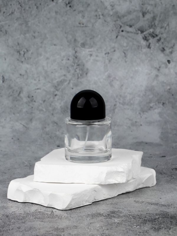 Флакон стеклянный для парфюма, с распылителем, 30 мл, прозрачный/чёрный Флакон стеклянный для парфюма, с распылителем, 30 мл, прозрачный/чёрный