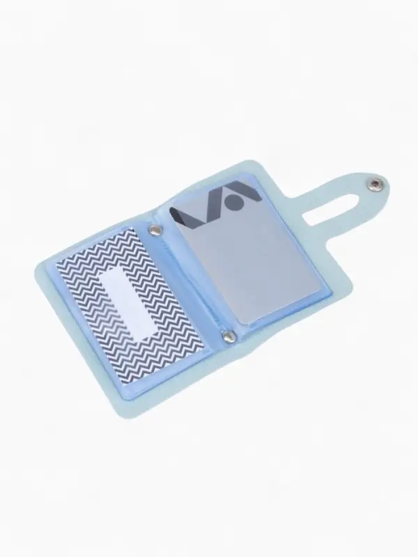 Визитница на кнопке, 24 карты, однотонная, мятная