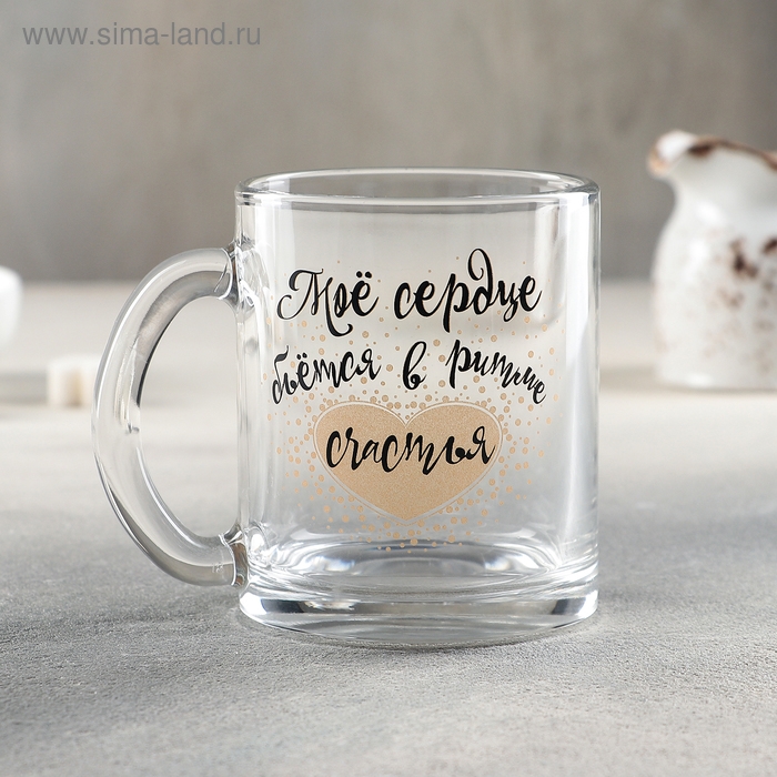 Кружка стеклянная «Пожелания», 320 мл, рисунок МИКС Кружка стеклянная «Пожелания», 320 мл, рисунок МИКС