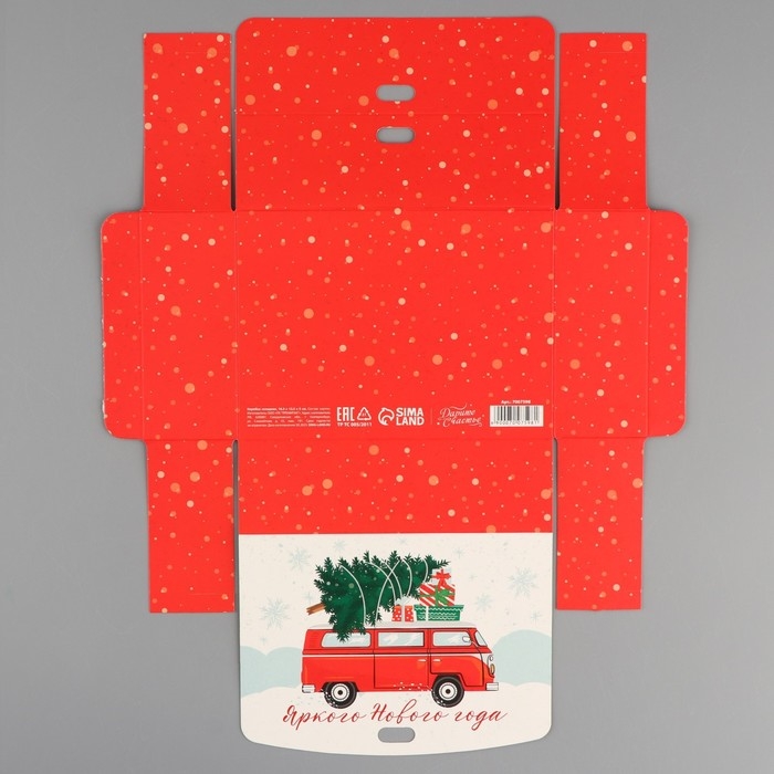 Коробка подарочная новогодняя складная двухсторонняя «Новогодние истории», 16.5 х 12.5 х 5 см, БЕЗ ЛЕНТЫ, Новый год Коробка подарочная новогодняя складная двухсторонняя «Новогодние истории», 16.5 х 12.5 х 5 см, БЕЗ ЛЕНТЫ, Новый год