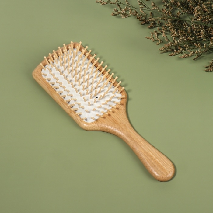 Расчёска массажная «BAMBOO», широкая, бамбуковая, 8 × 25 см, цвет «светлое дерево» Расчёска массажная «BAMBOO», широкая, бамбуковая, 8 × 25 см, цвет «светлое дерево»