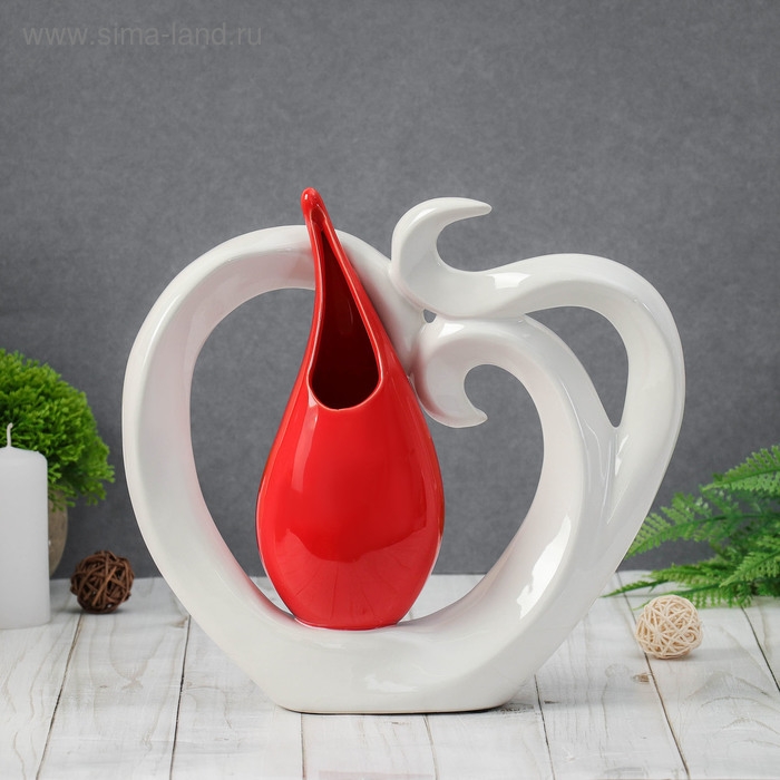 Ваза керамика настольная Ваза керамика настольная "Капля" вензеля, 24,5х23 см, микс