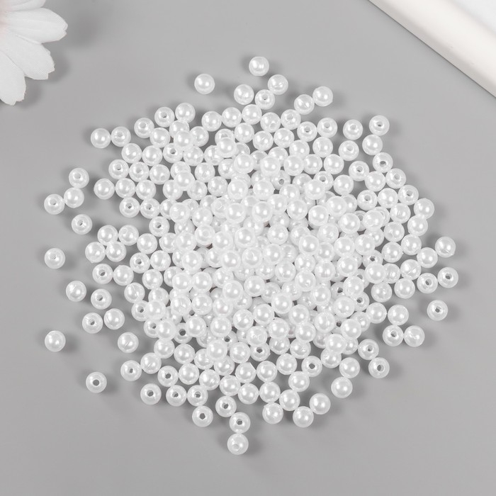 Набор бусин Набор бусин "Жемчуг" d 6 мм, 250 гр, белоснежный