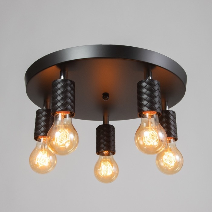 Спот Спот "Скин" 5хЕ27 40Вт черный 38х38х16см