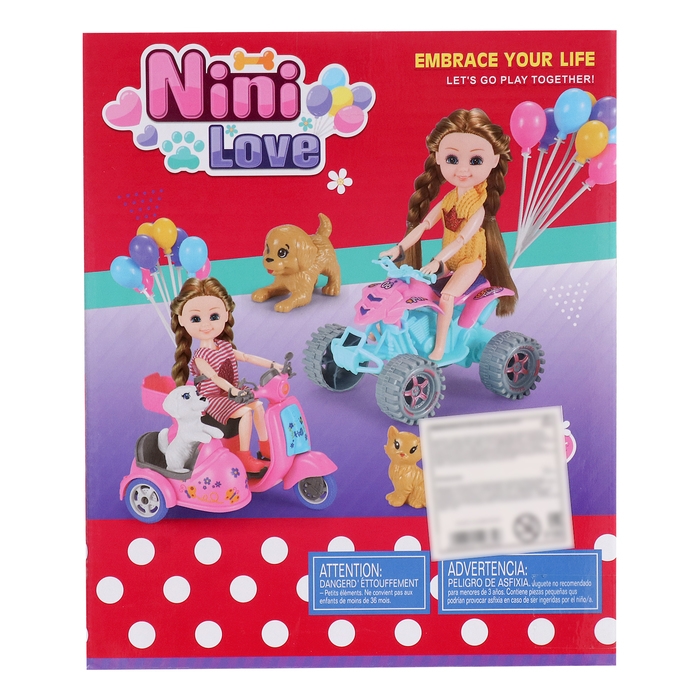 Кукла-малышка «Арина» с мотоциклом и аксессуарами, МИКС Кукла-малышка «Арина» с мотоциклом и аксессуарами, МИКС