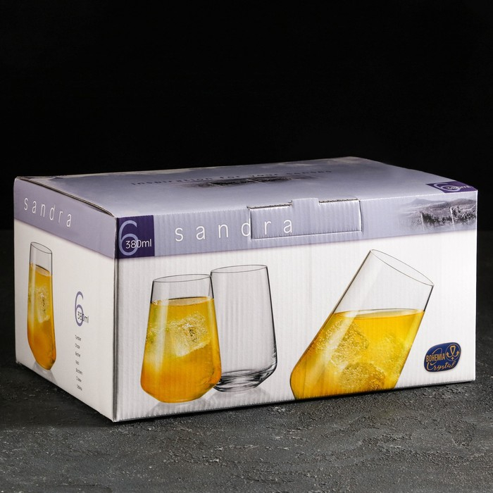 Набор стаканов для воды Bohemia Crystal «Сандра», 380 мл, 6 шт Набор стаканов для воды Bohemia Crystal «Сандра», 380 мл, 6 шт