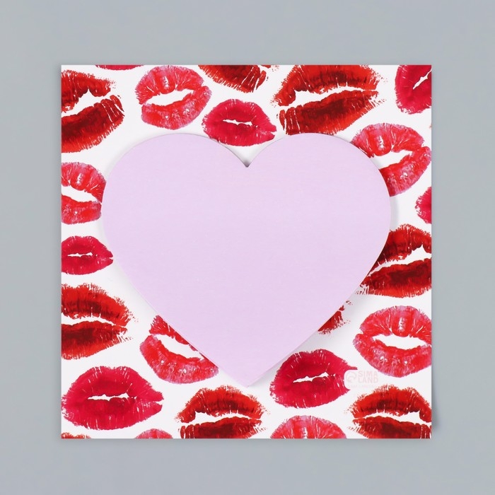 Магнит с блоком для записей Магнит с блоком для записей "Поцелуи" 10,5х10,5 см