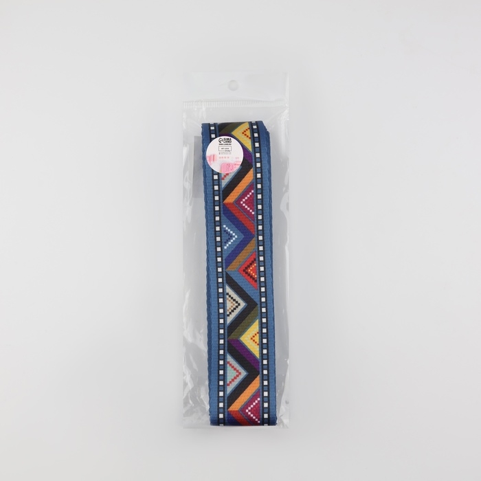 Стропа ременная «Разноцветный зигзаг», 38 мм, 3 ± 0,1 м, цвет синий Стропа ременная «Разноцветный зигзаг», 38 мм, 3 ± 0,1 м, цвет синий