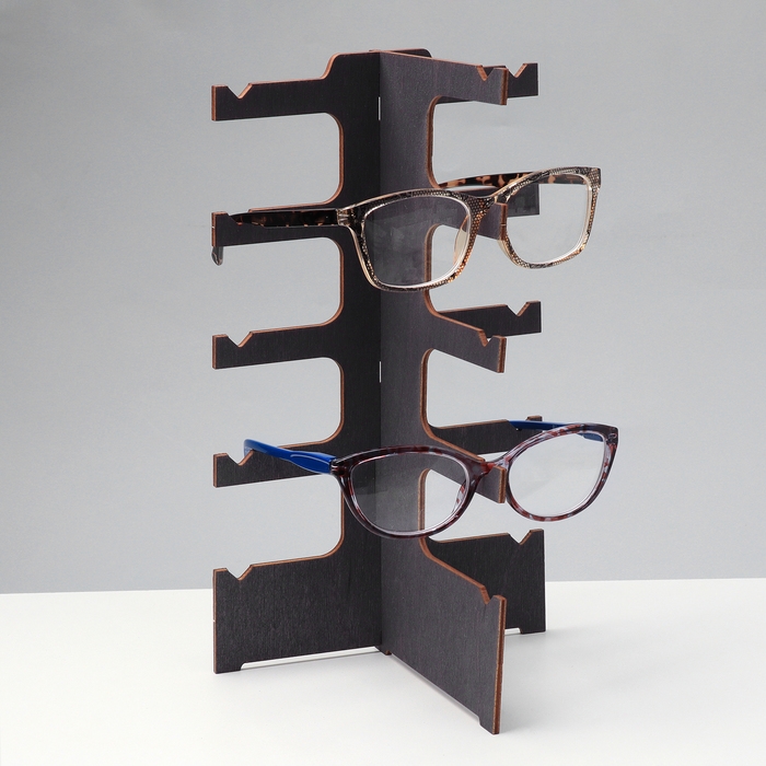 Подставка под очки «Эко» 5 мест, 14,5×12×28см, фанера, цвет темный