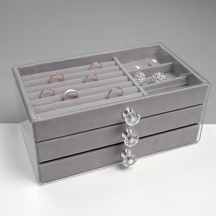 Подставка для украшений «Шкатулка Эдем», 23,5×13×11 см, цвет серый Подставка для украшений «Шкатулка Эдем», 23,5×13×11 см, цвет серый