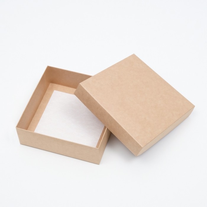 Коробка складная, крышка-дно, крафт, 15 х 15 х 5 см Коробка складная, крышка-дно, крафт, 15 х 15 х 5 см