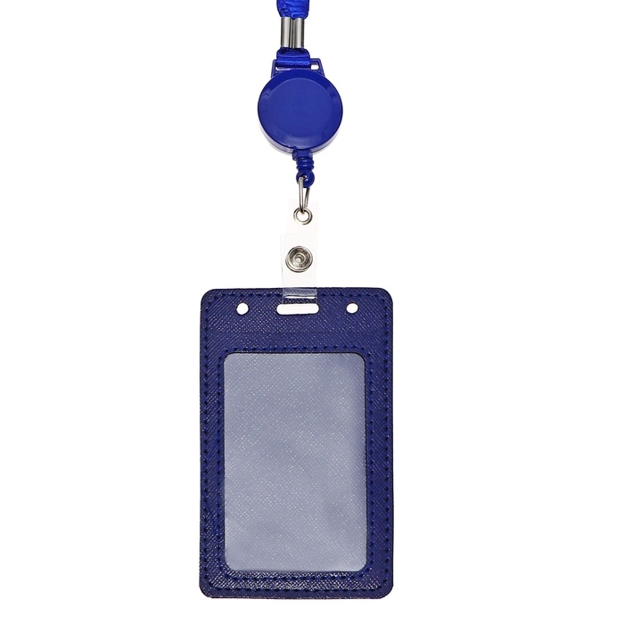 Бейдж-карман вертикальный кожзам, внешний 110x68мм, внутренний 85x54мм, лента 80x1,2см, синий. Бейдж-карман вертикальный кожзам, внешний 110x68мм, внутренний 85x54мм, лента 80x1,2см, синий.