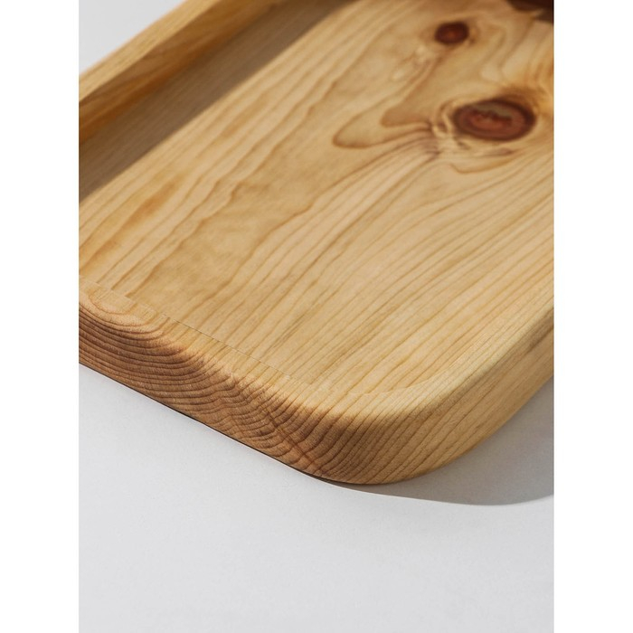 Доска разделочная авторская Adelica «Рога», 35×18×2,5 см, цельный массив кедра, цвет молочный