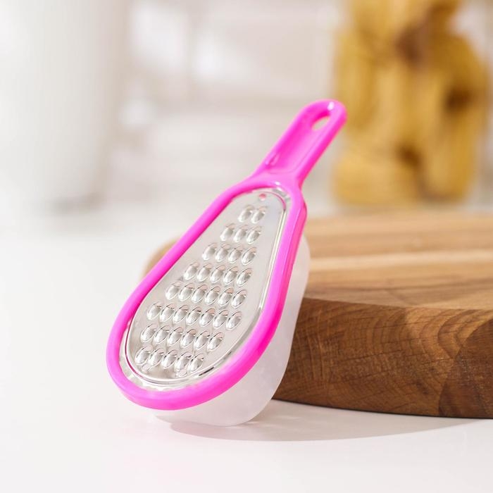 Тёрка с контейнером Доляна «Груша», 16 см, цвет МИКС Тёрка с контейнером Доляна «Груша», 16 см, цвет МИКС