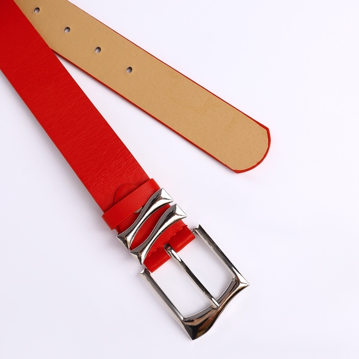 Ремень женский, ширина 3,3 см, пряжка металл, цвет красный Ремень женский, ширина 3,3 см, пряжка металл, цвет красный