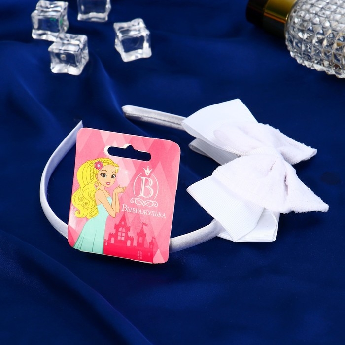 Ободок для волос  Ободок для волос "Сьюзи" классика стиль, 1 см, белый