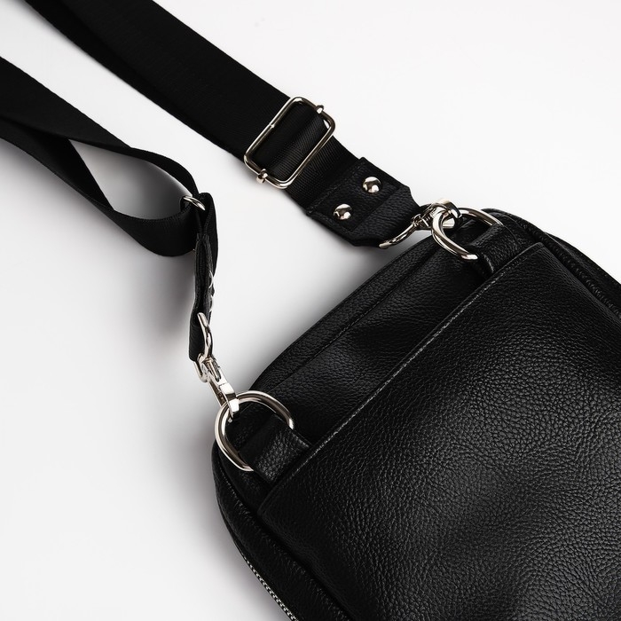 Сумка мужская через плечо TEXTURA, искусственная кожа, цвет чёрный Сумка мужская через плечо TEXTURA, искусственная кожа, цвет чёрный