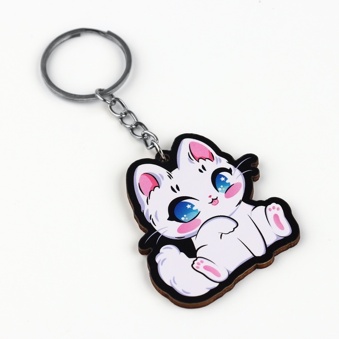 Брелок для ключей с наклейками в наборе &laquo;Кот&raquo;, 4.7 х 10 см