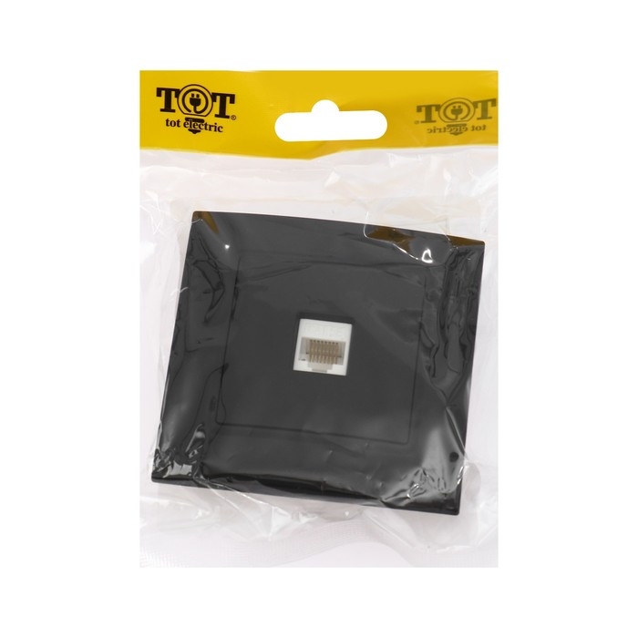 Розетка компьютерная одноместная TOT Elegant, скрытая, черная Розетка компьютерная одноместная TOT Elegant, скрытая, черная