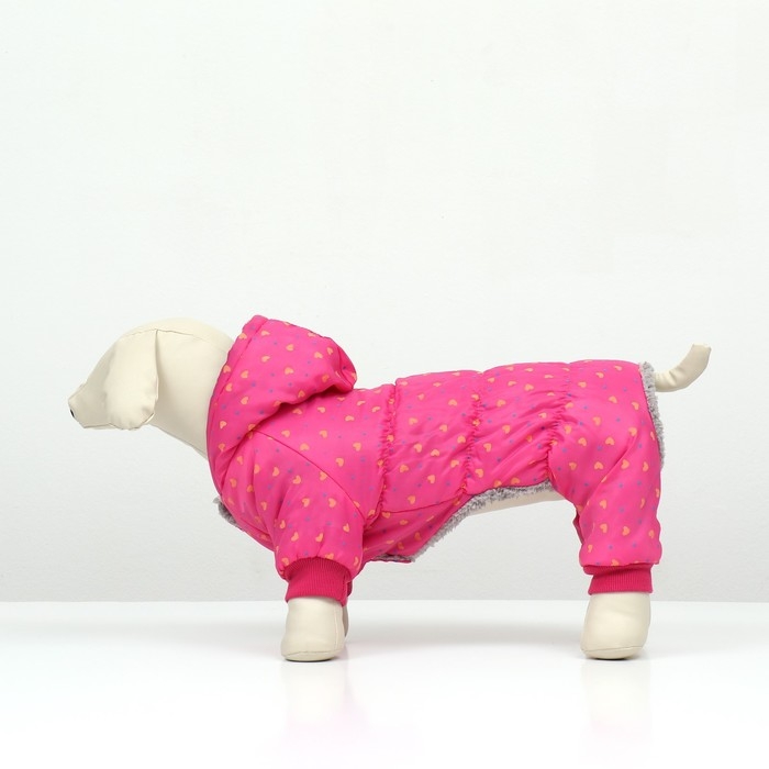 Комбинезон  Комбинезон "нежный путь" на меховом подкладе, размер XL (ДС 40, ОШ 40, ОГ 50 см), розовый