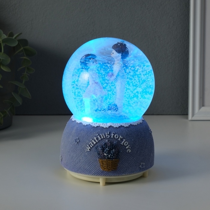 Сувенир полистоун водяной шар свет, музыка Сувенир полистоун водяной шар свет, музыка "Первая любовь" МИКС 10х10х14,5 см