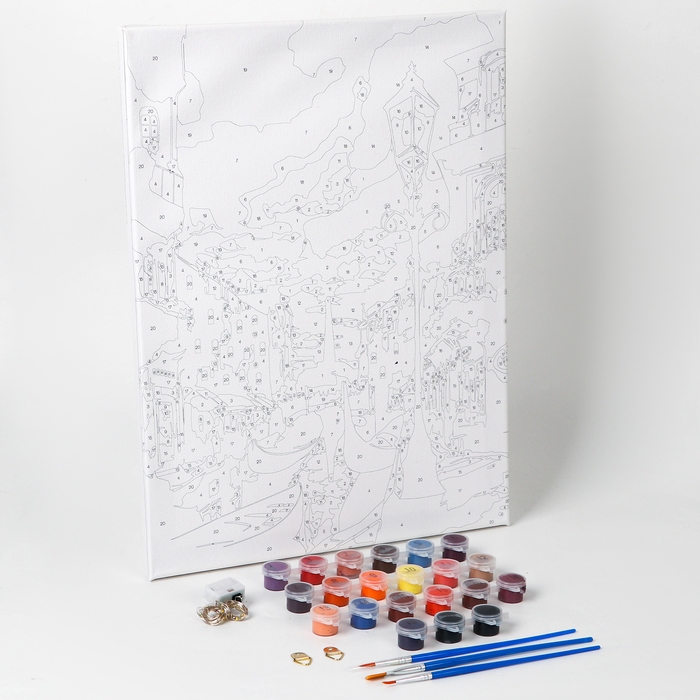 Картина по номерам с подрамником и гирляндой «Вечер в Венеции», 30 х 40 см Картина по номерам с подрамником и гирляндой «Вечер в Венеции», 30 х 40 см