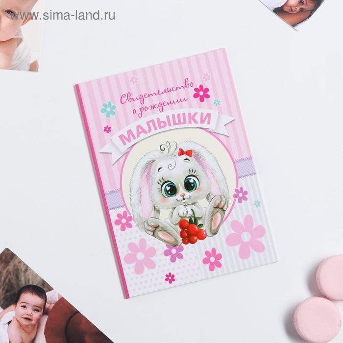 Папка для свидетельства о рождении малышки «Зайка», А5 Папка для свидетельства о рождении малышки «Зайка», А5