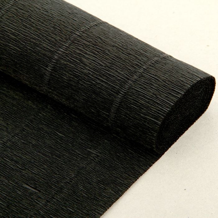 Бумага для упаковок и поделок, гофрированная, черная, однотонная, двусторонняя, рулон 1 шт., 0,5 х 2,5 м Бумага для упаковок и поделок, гофрированная, черная, однотонная, двусторонняя, рулон 1 шт., 0,5 х 2,5 м