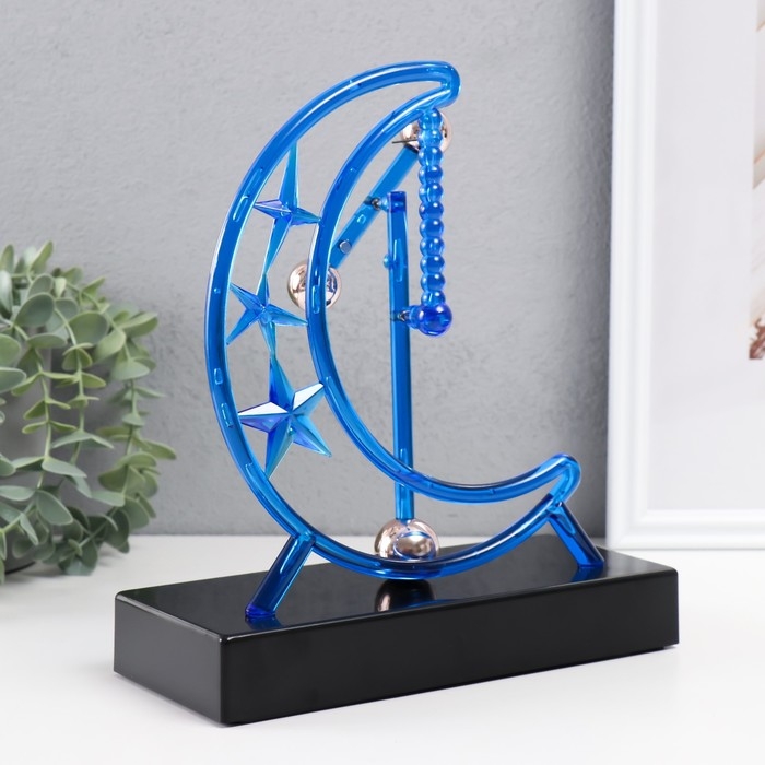 Маятник пластик Маятник пластик "Месяц и звезды" от батареек, синий 21,8х8,8х24,2 см