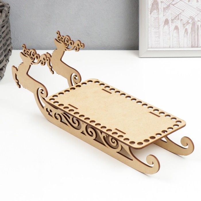 Заготовка для вязания Заготовка для вязания "Сани. Вид 1" набор 3 детали, донышко 20х10 см