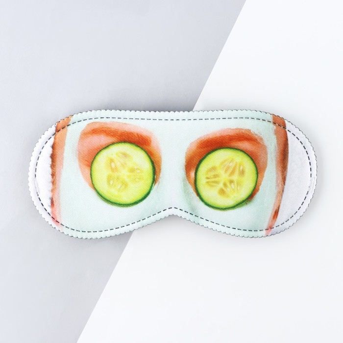 Маска для сна «Огуречное настроение», 19.3 х 9.5 см, цвет голубой Маска для сна «Огуречное настроение», 19.3 х 9.5 см, цвет голубой