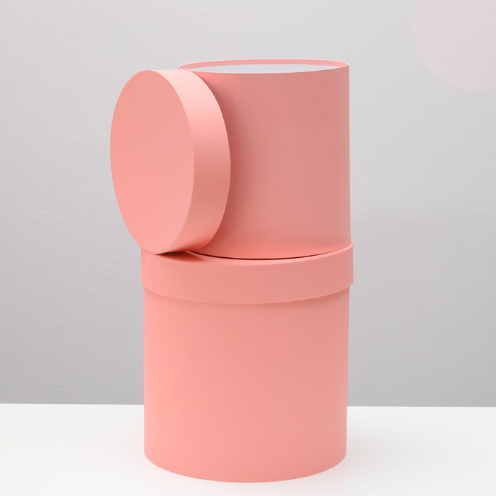 Набор круглых коробок 5 в 1 Набор круглых коробок 5 в 1 "Краски", персиковый, 25 х 25 х 25 - 19 х 19 х 19 см