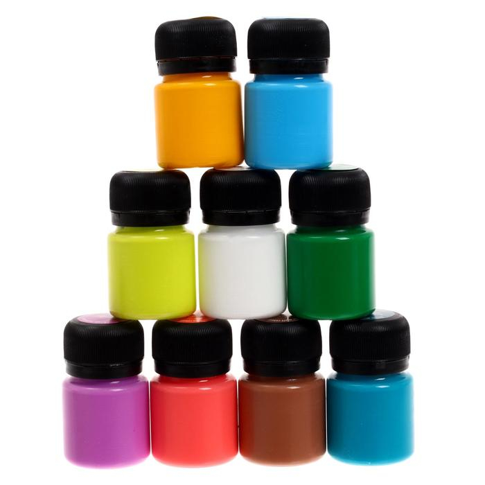 Краска акриловая, набор 9 цветов х 20 мл, Matt, ЗХК Decola Краска акриловая, набор 9 цветов х 20 мл, Matt, ЗХК Decola "Тропики", матовая, 143411884