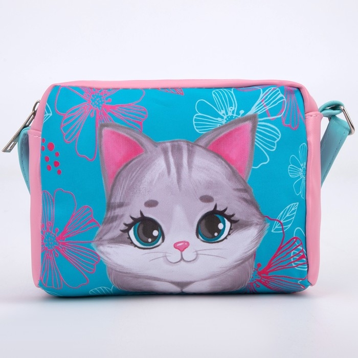 Сумка детская для девочки «Серый котик» из эко-кожи, на ремешке, 15х12х3 см Сумка детская для девочки «Серый котик» из эко-кожи, на ремешке, 15х12х3 см