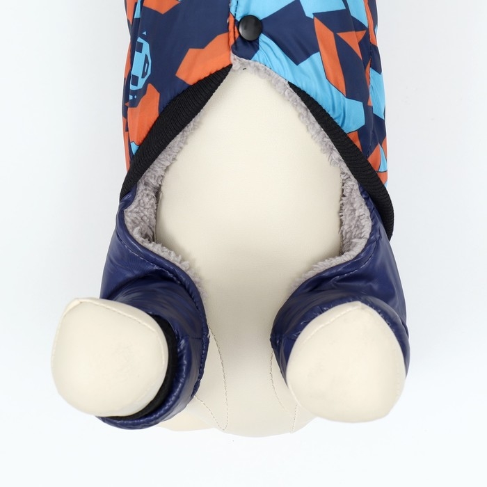 Комбинезон для собак на меховом подкладе с капюшоном, размер XL  (ДС 35, ОШ 36, ОГ 48 см) Комбинезон для собак на меховом подкладе с капюшоном, размер XL  (ДС 35, ОШ 36, ОГ 48 см)