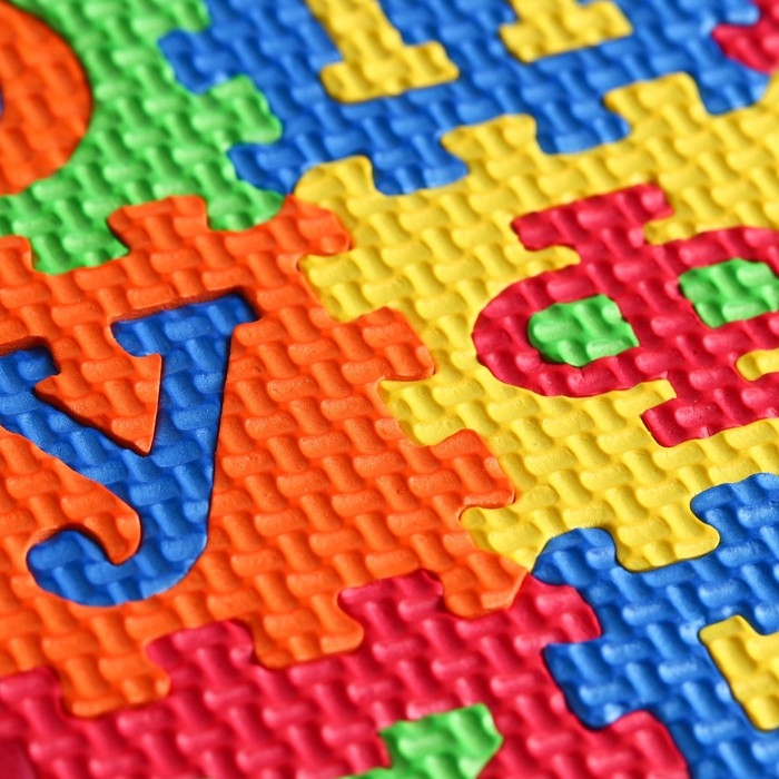 Игровой коврик-пазл, Синий трактор Игровой коврик-пазл, Синий трактор