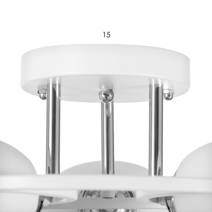 Люстра 2781/3 E27 40Вт бело-хромовый 49х49х25 см BayerLux Люстра 2781/3 E27 40Вт бело-хромовый 49х49х25 см BayerLux