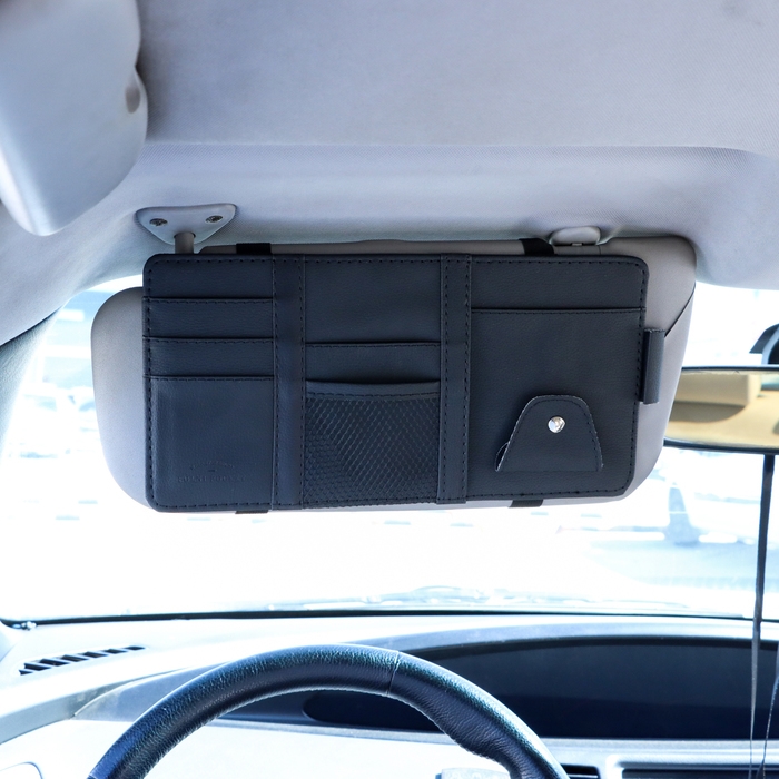 Органайзер на солнцезащитный козырек, 30×14.5 см, черный Органайзер на солнцезащитный козырек, 30×14.5 см, черный