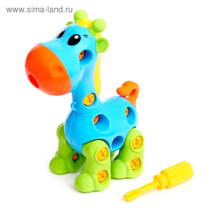 Конструктор винтовой «Жираф», 16 деталей, цвета МИКС Конструктор винтовой «Жираф», 16 деталей, цвета МИКС