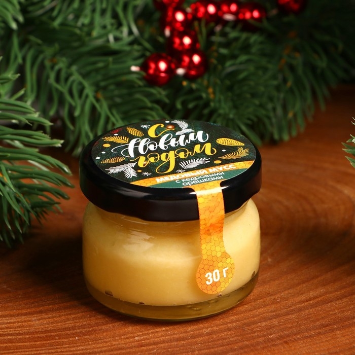 Новый год. Медовый мусс  Новый год. Медовый мусс "С Новым годом", с кедровыми орешками, 30 г