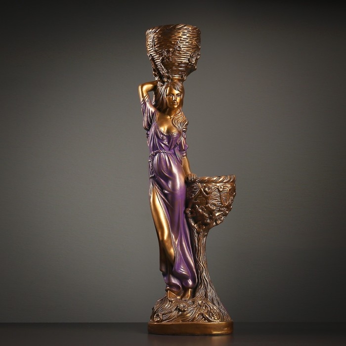 Фигура  Фигура "Девушка с двумя кашпо" красная, 24х30х96см