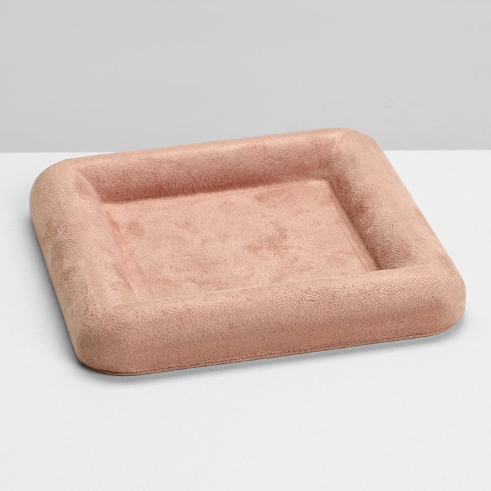 Подставка для украшений универсальная без вставок «Плюш», флок, 12×12×1,8 см, цвет розовый Подставка для украшений универсальная без вставок «Плюш», флок, 12×12×1,8 см, цвет розовый