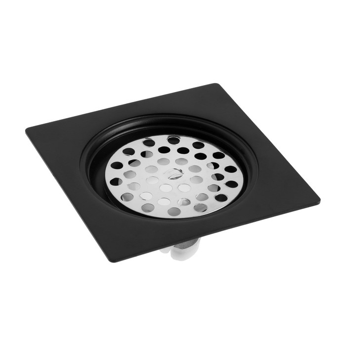 Трап ZEIN, 100х100 мм, вертикальный, с патрубком, нержавеющая сталь, черный Трап ZEIN, 100х100 мм, вертикальный, с патрубком, нержавеющая сталь, черный